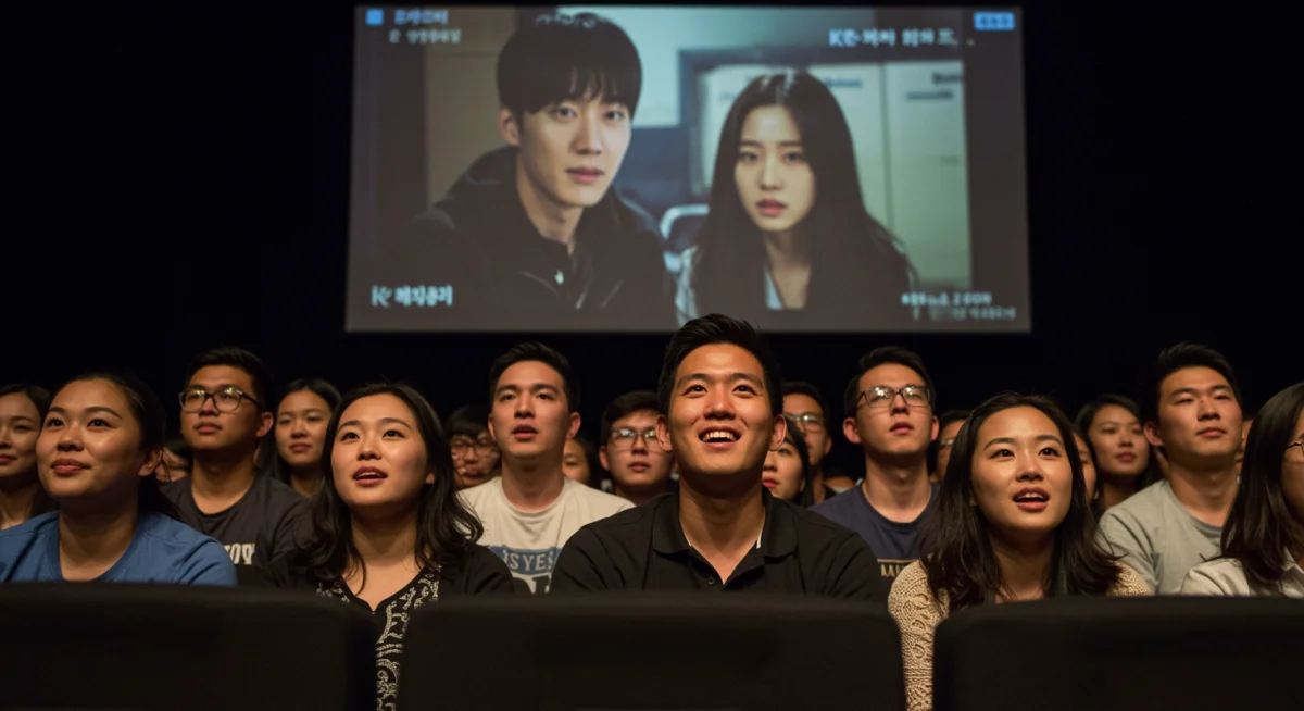 Young Americans engrossed in watching a K-drama, showing positive reception and growing viewership.