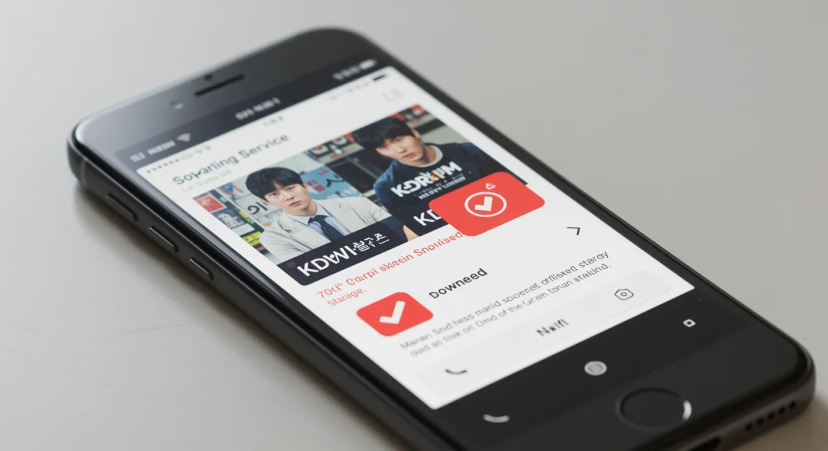 Smartphone screen showing downloaded KDrama for offline access