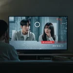 Frustrated fan troubleshooting KDrama streaming issues on a smart TV in 2025