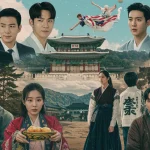 Vibrant K-drama scenes blending with American cultural elements, symbolizing cultural exchange and evolving perceptions.