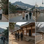 K-Drama scenes inspiring American tourists to visit iconic South Korean landmarks like Namsan Tower and traditional villages.