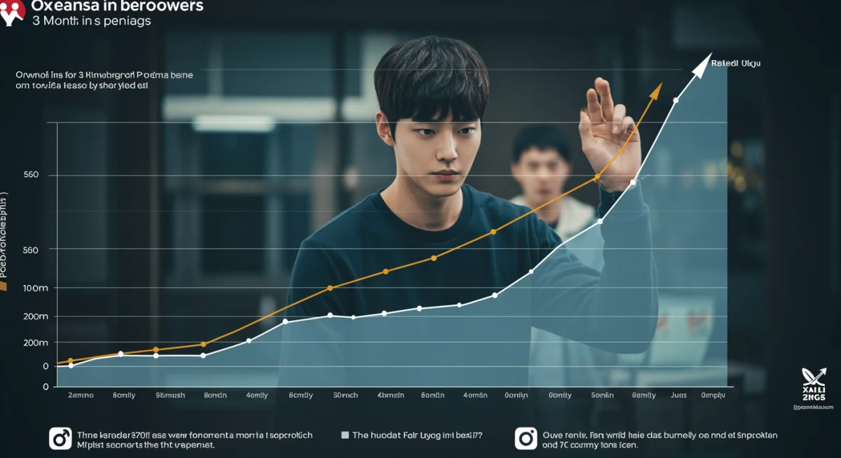 Infographic showing KDrama actor social media follower growth and popularity