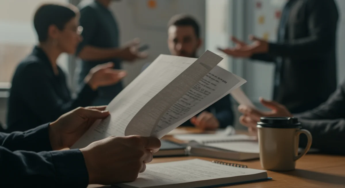 Creative team brainstorming new KDrama concepts within an actor-led production company, focusing on script development.