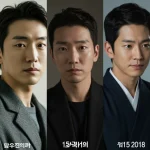 Five iconic KDrama actors showcasing their career evolution over 15 years through various roles.