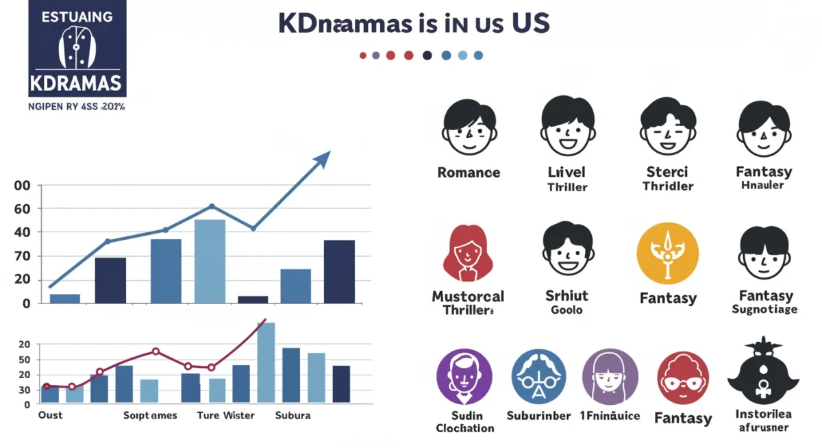 Infographic detailing the growth and diverse genres of KDramas in the US market.