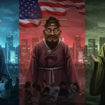 Korean mythical creatures Gumiho, Dokkaebi, and Dragon King in K-drama settings, symbolizing American recognition in 2025.