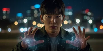 Bongseok from Moving showcasing subtle signs of his evolving superpowers.