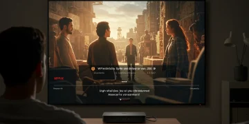 Person enjoying a movie with perfectly synchronized subtitles on a streaming platform in 2025.