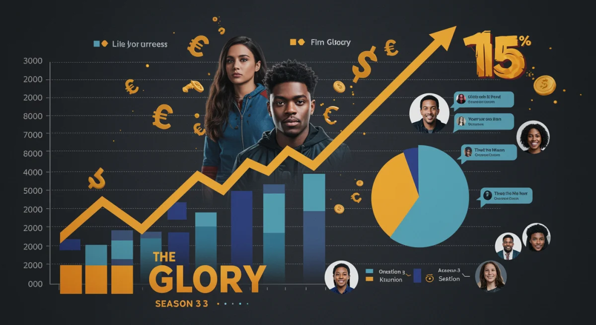 Infographic illustrating a 15% increase in fan discussion engagement for 'The Glory' Season 3 predictions.