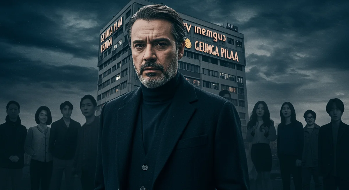 Vincenzo Cassano in front of Geumga Plaza, hinting at resident secrets.