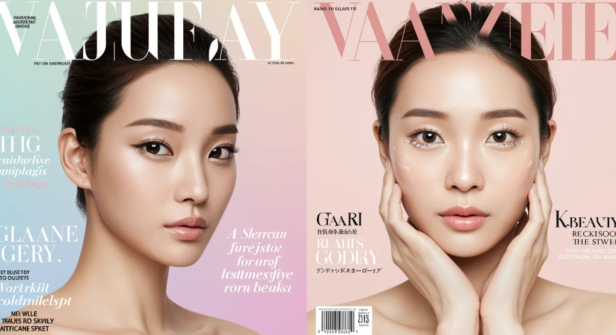 Visual comparison of evolving American and K-beauty standards