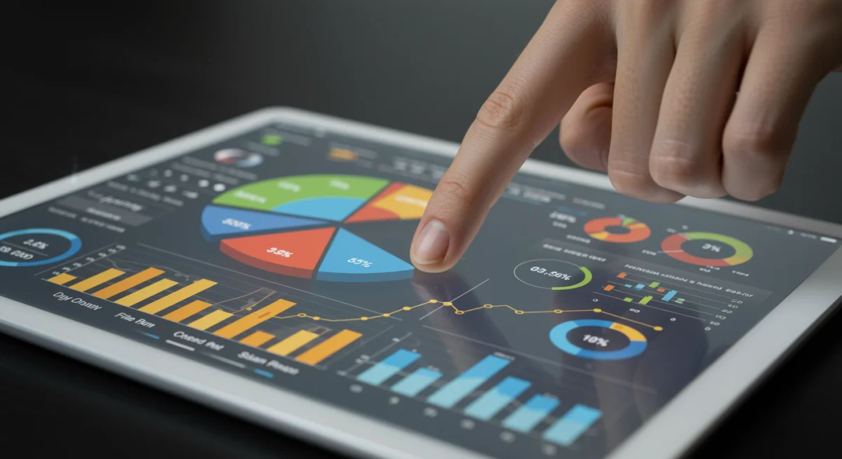 Diversified investment portfolio on a digital tablet