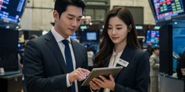 K-drama actors analyzing U.S. investment portfolio performance