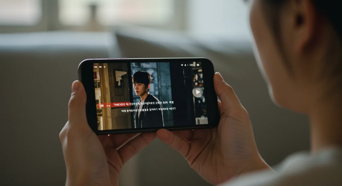 Viewer watching K-Drama on smartphone, highlighting increasing U.S. streaming engagement
