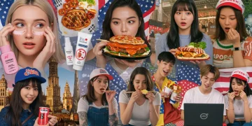 Korean cultural influence on American lifestyle trends, including K-beauty, K-food, K-fashion, and K-drama viewing parties.
