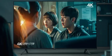 Vibrant 4K K-Drama scene on TV, illustrating optimal streaming quality