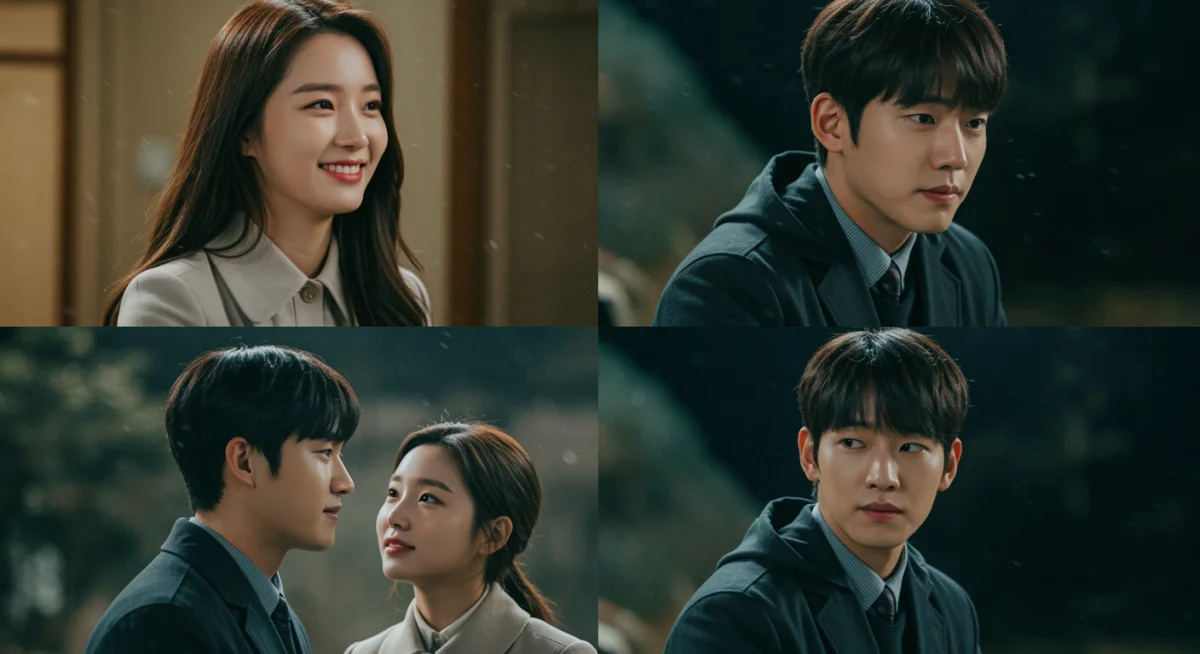 Split image showing contrasting K-drama ending interpretations.